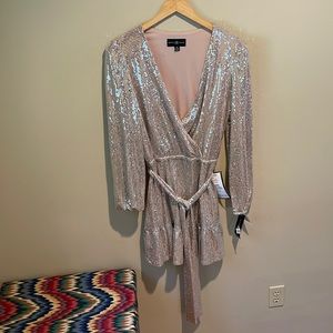 Betsy Adams Champagne/ Rose Gold Dress